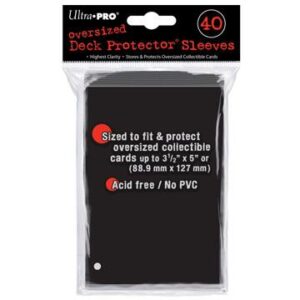 Oversized Deck Protectors - Black (40 pack) - Ultra Pro Card Sleeves